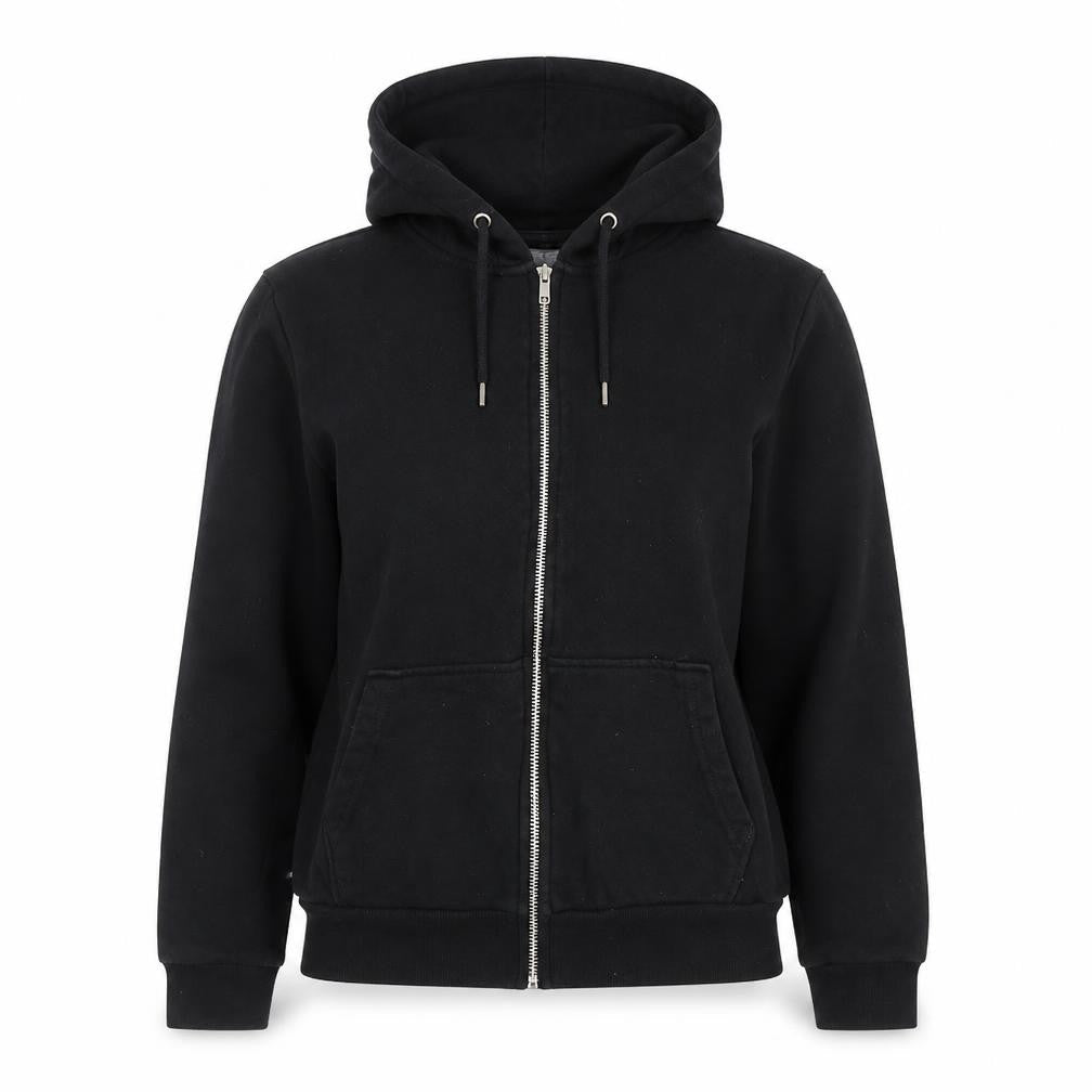 Jeff&Co Womens Black Cotton Full Zip Hoodie Size 10 Zip - Size 10-12