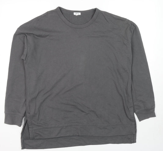 Apeiyu Womens Grey Cotton Pullover Sweatshirt Size L Pullover - Pockets