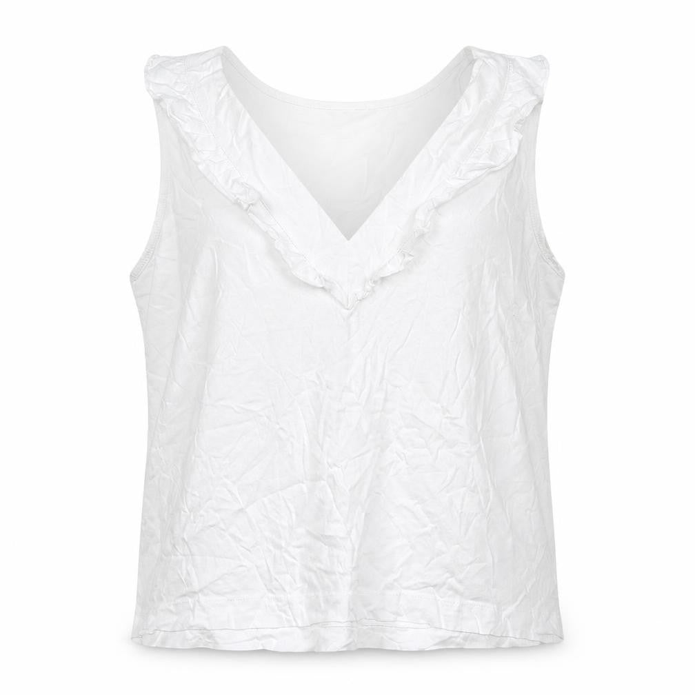 Womens UK Size L French Connection White Cotton Tank