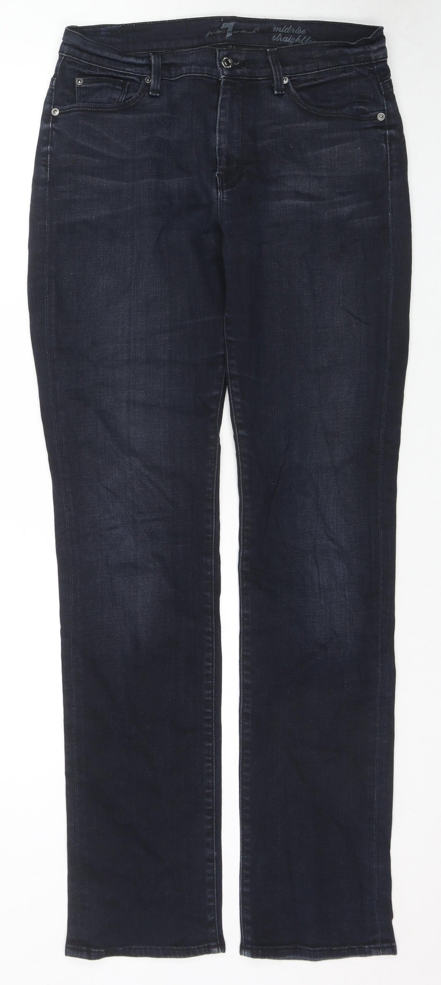 7 For All Mankind Womens Blue Cotton Skinny Jeans Size 30 in L33 in Regular Zip