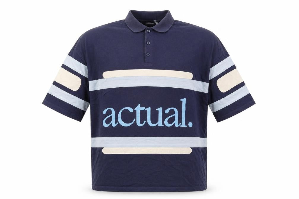 ASOS Mens Blue Cotton Polo Size S Collared Button