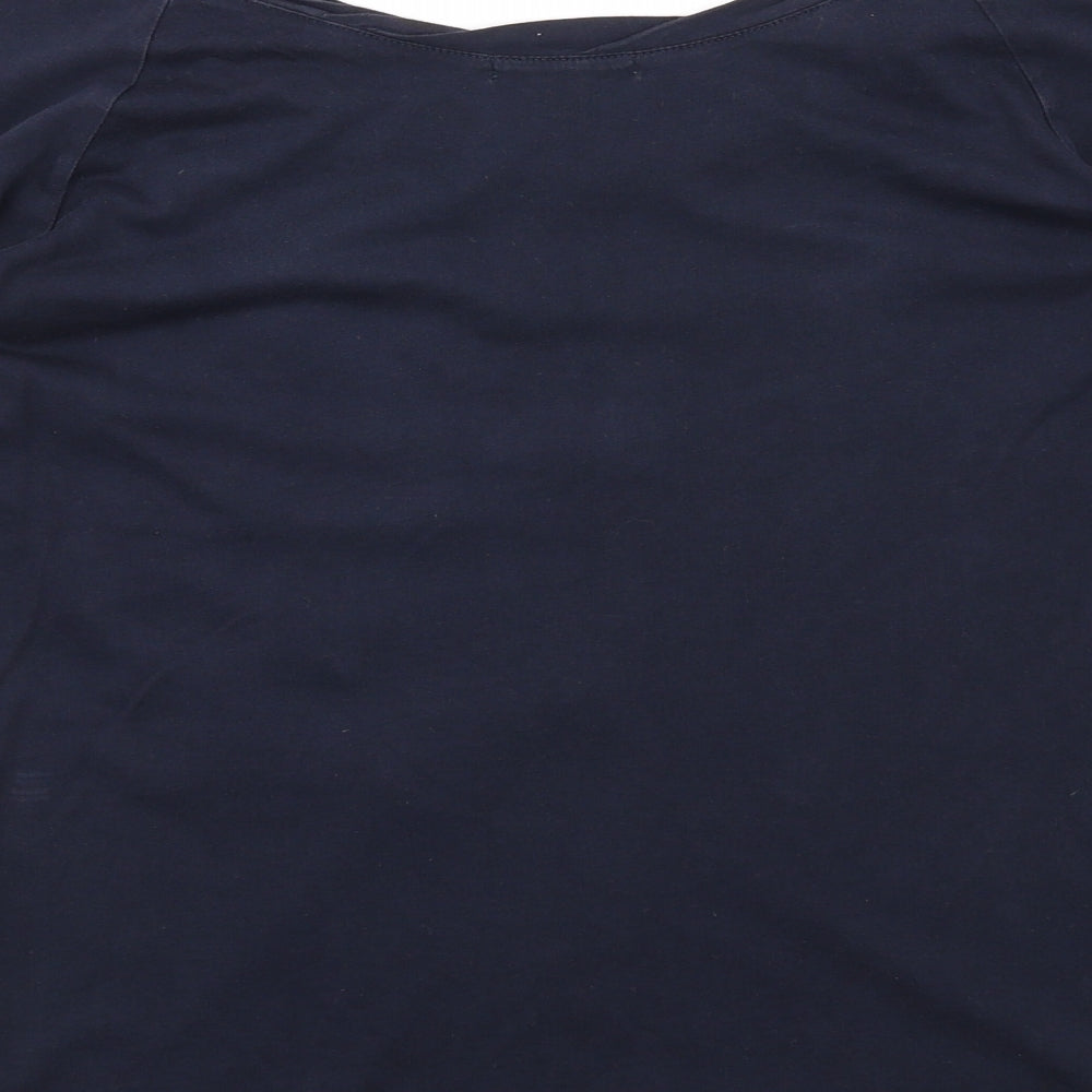 Gap Womens Blue Cotton Basic T-Shirt Size S Boat Neck