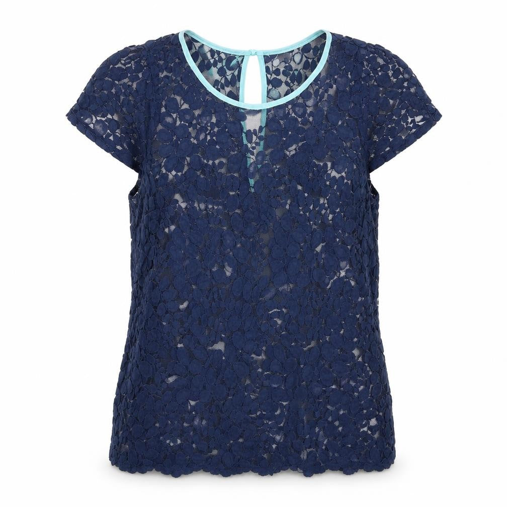 Womens UK Size M Abide Blue Cotton Blouse