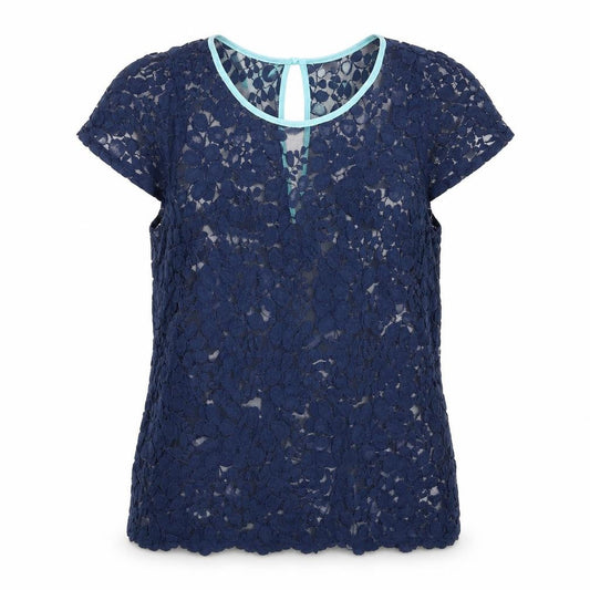 Womens UK Size M Abide Blue Cotton Blouse