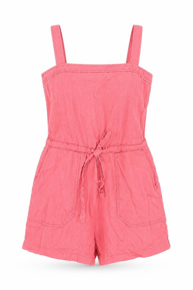Gap Womens Red Linen Playsuit One-Piece Size 8 L4 in Zip