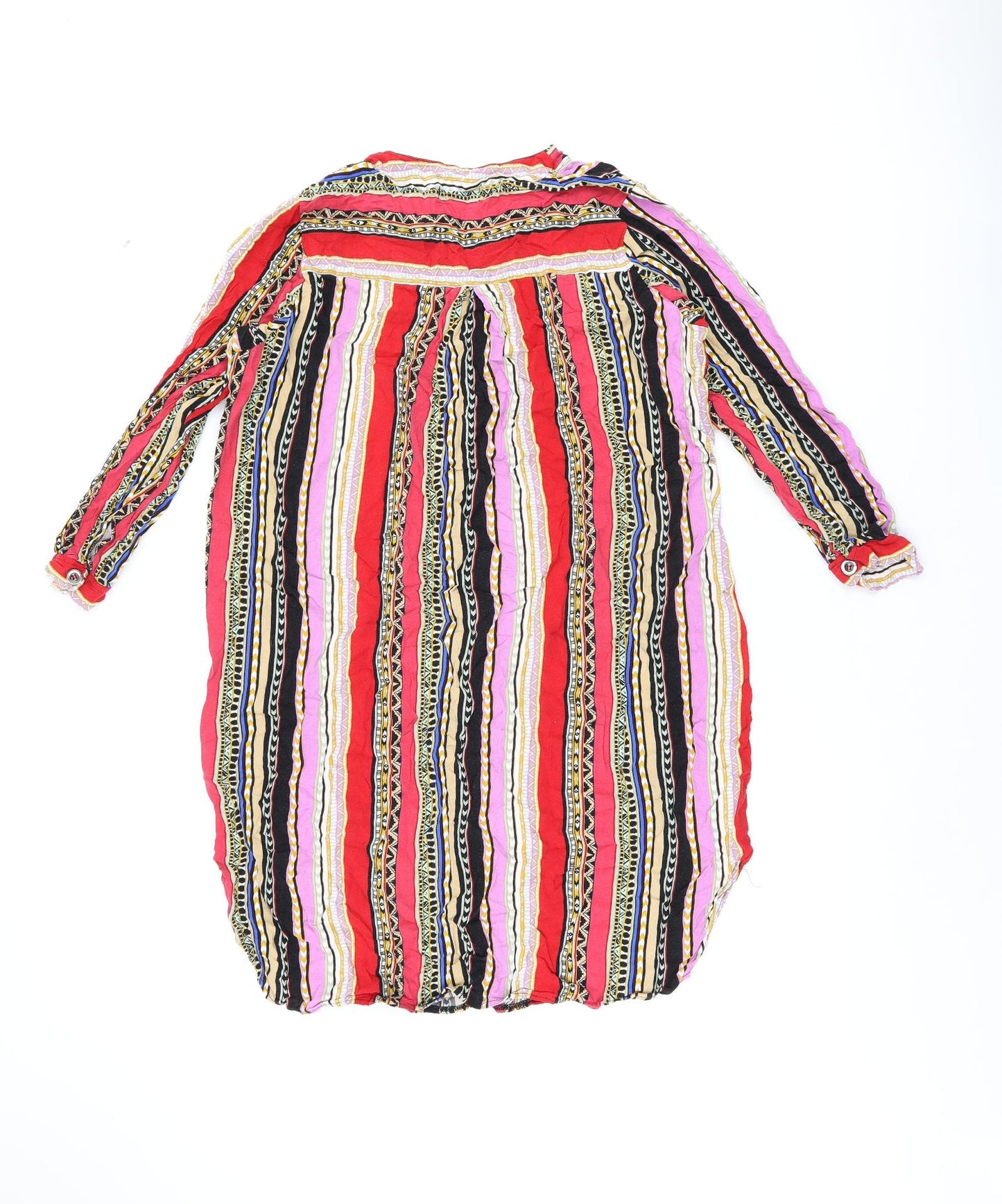 Best Life Womens Multicoloured Geometric Cotton Tunic Blouse Size XL V-Neck