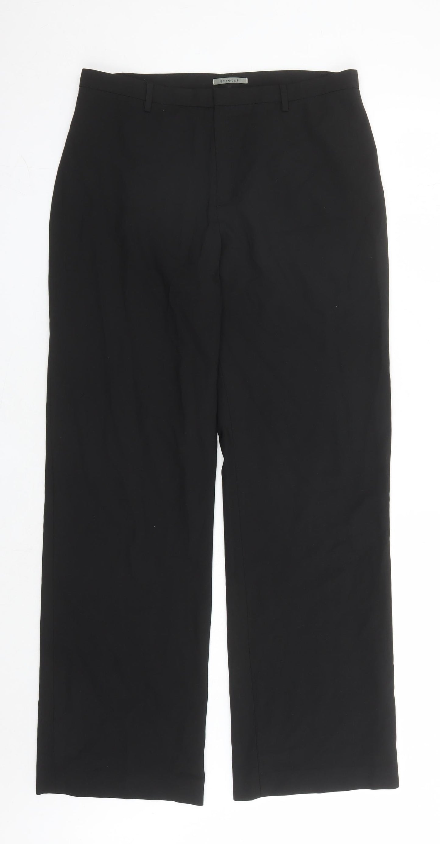 Gap Womens Black Polyester Trousers Size 10 L31 in Regular Zip - Stretch