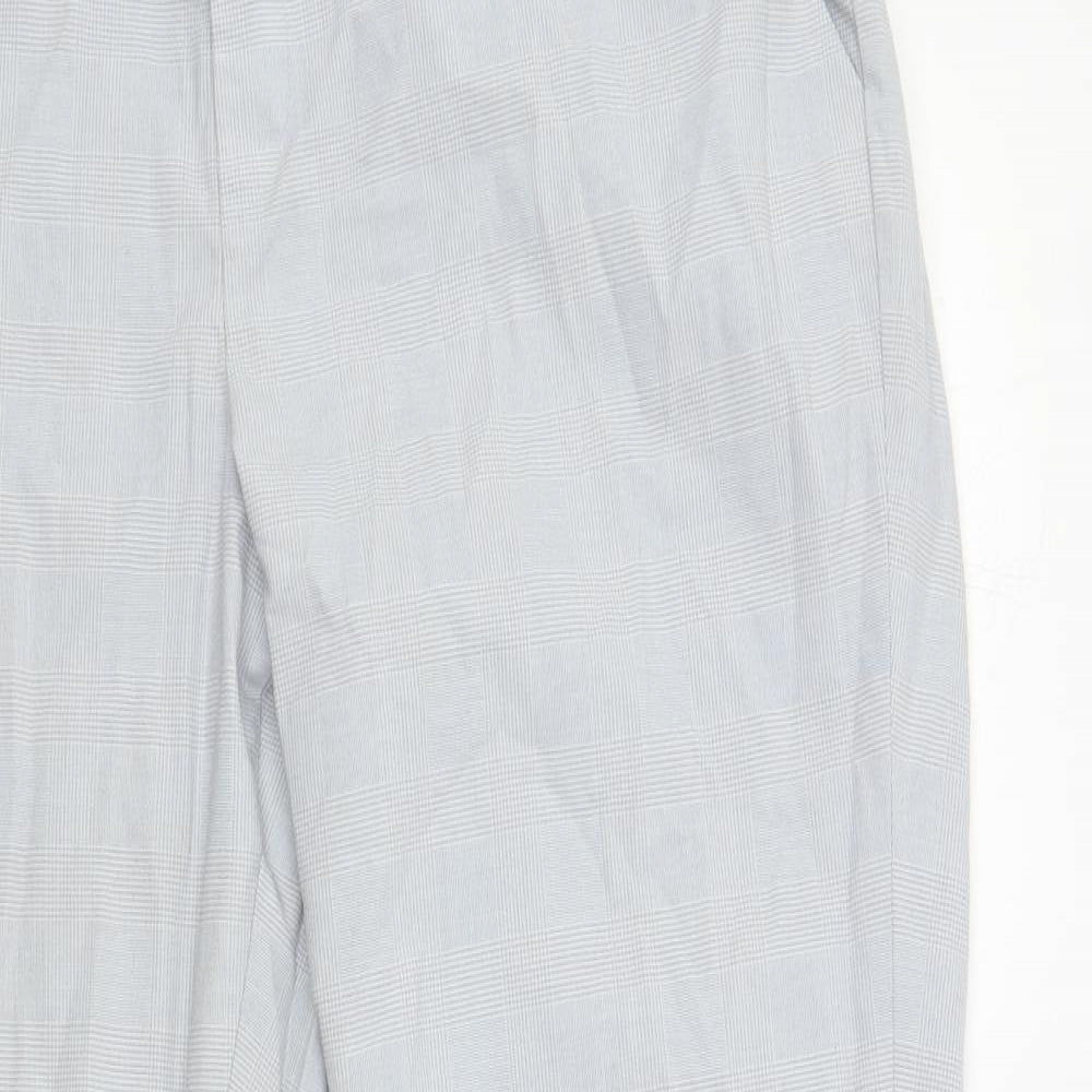 Uniqlo Womens Grey Plaid Polyester Chino Trousers Size 33 in L28 in Regular