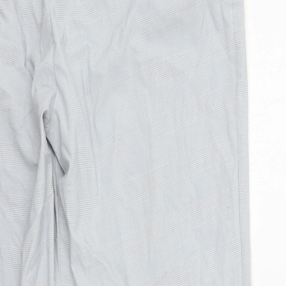 Uniqlo Womens Grey Plaid Polyester Chino Trousers Size 33 in L28 in Regular