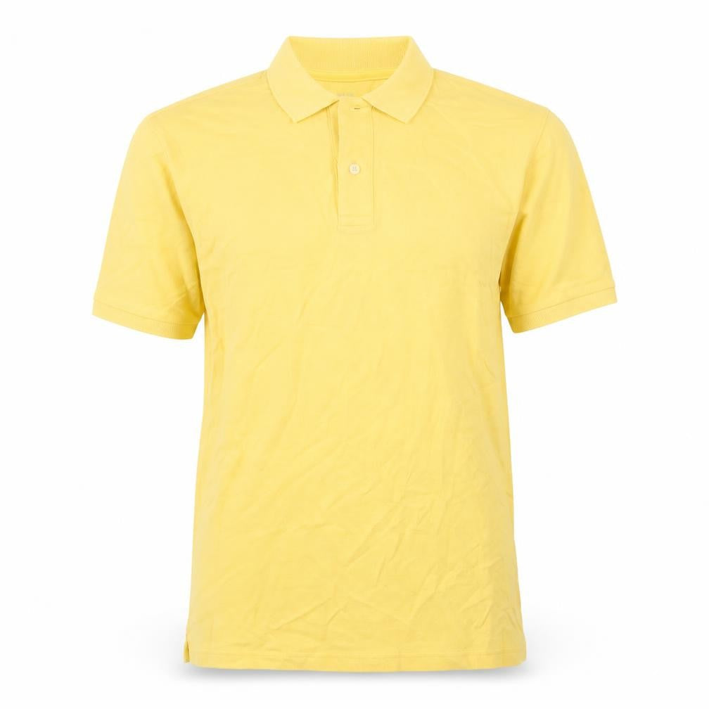 Marks and Spencer Mens Yellow Cotton Polo Size S Collared Button