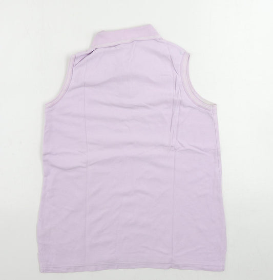 St Michael Womens Purple Cotton Basic Polo Size 12 Collared