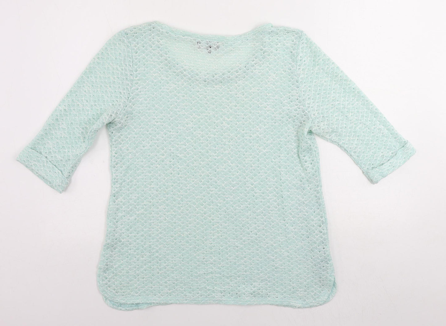 New Look Womens Green Boat Neck Polyester Pullover Jumper Size 16
