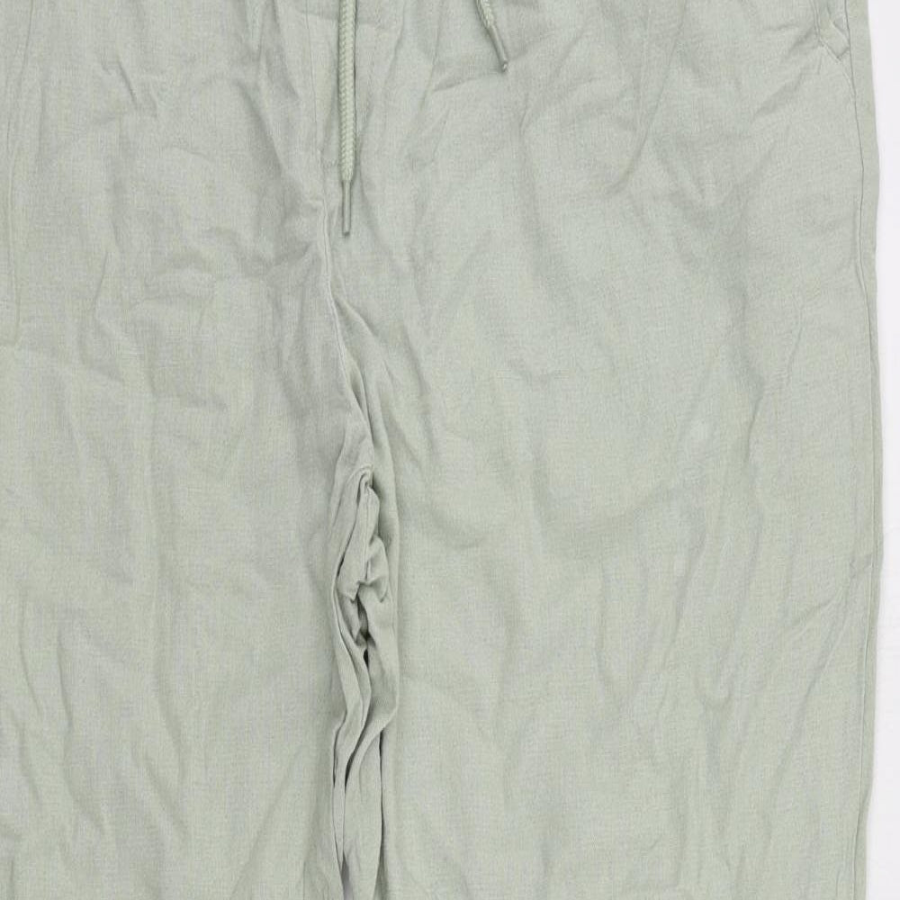 ASOS Womens Green Viscose Trousers Size 40 in L28 in Regular Drawstring - Elastic Waist
