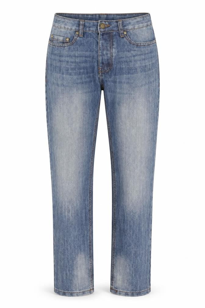 Denim & Co. Womens Blue Cotton Straight Jeans Size 28 L30 in Slim Zip
