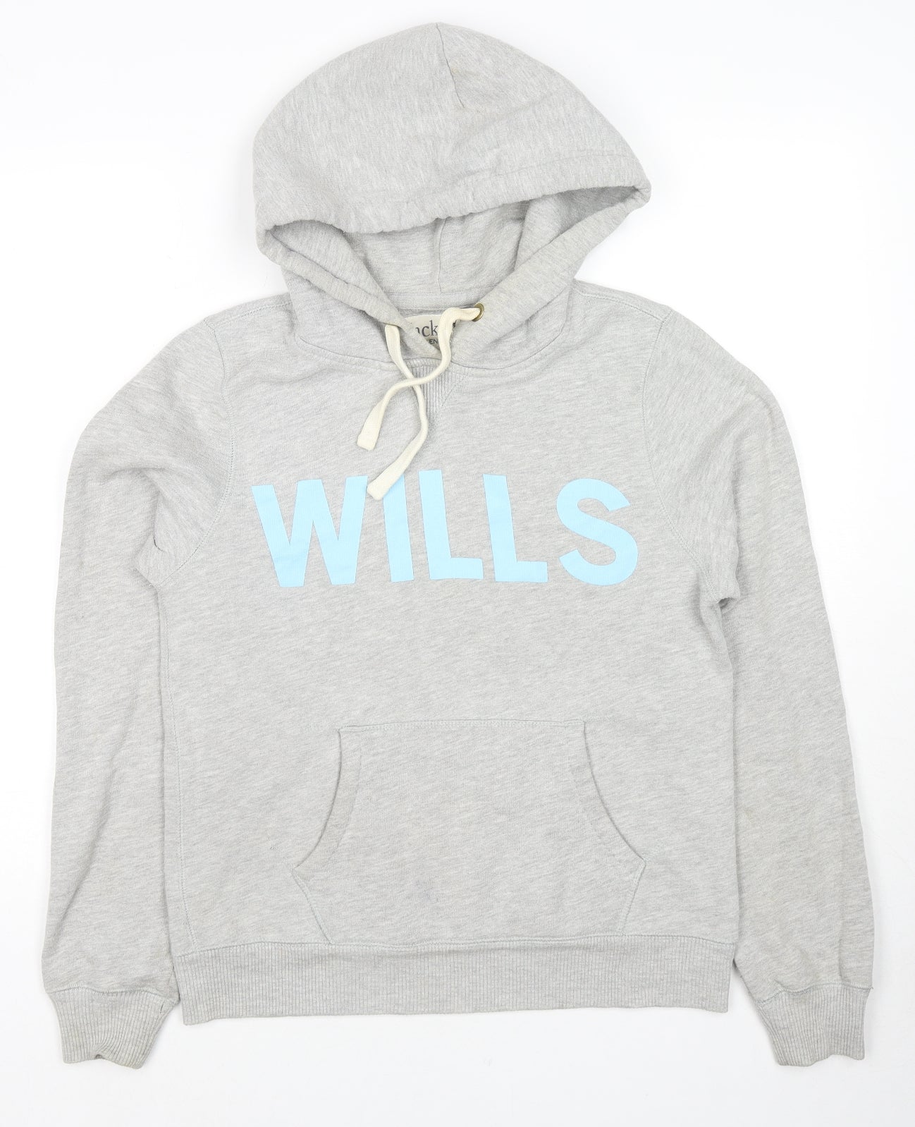 Jack Wills Womens Grey Cotton Pullover Hoodie Size 12 Pullover - Logo
