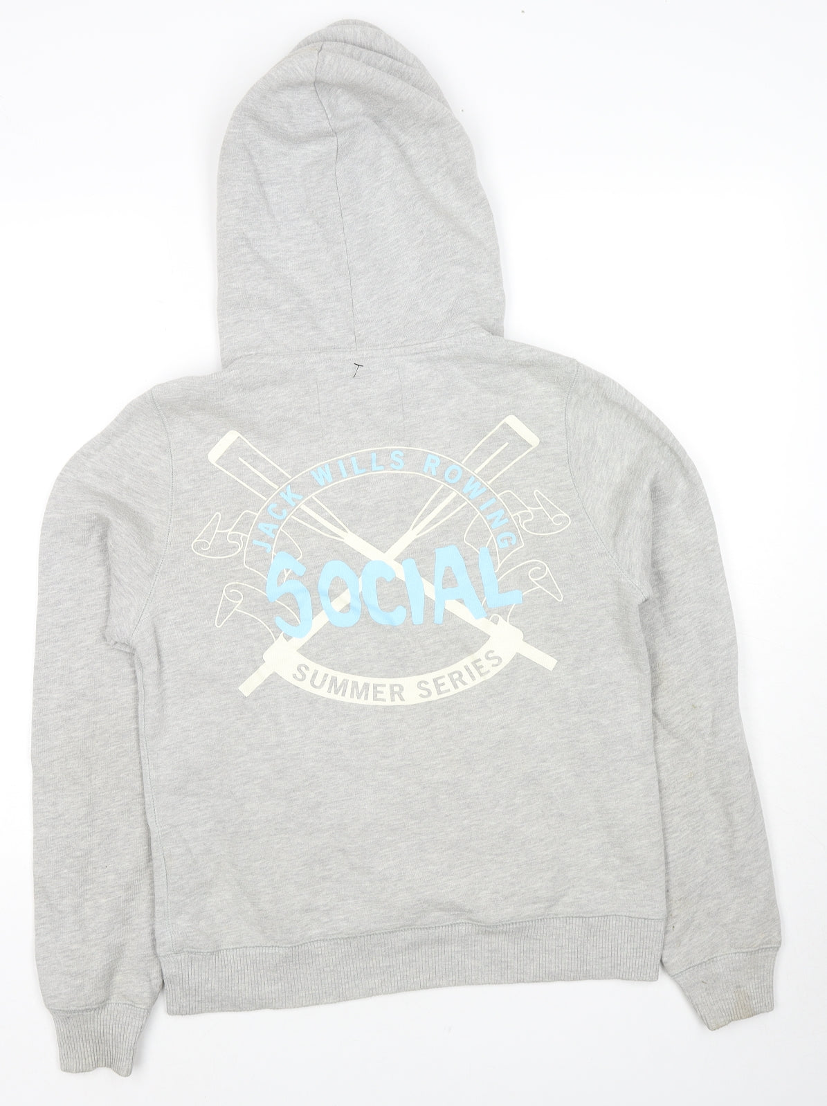 Jack Wills Womens Grey Cotton Pullover Hoodie Size 12 Pullover - Logo