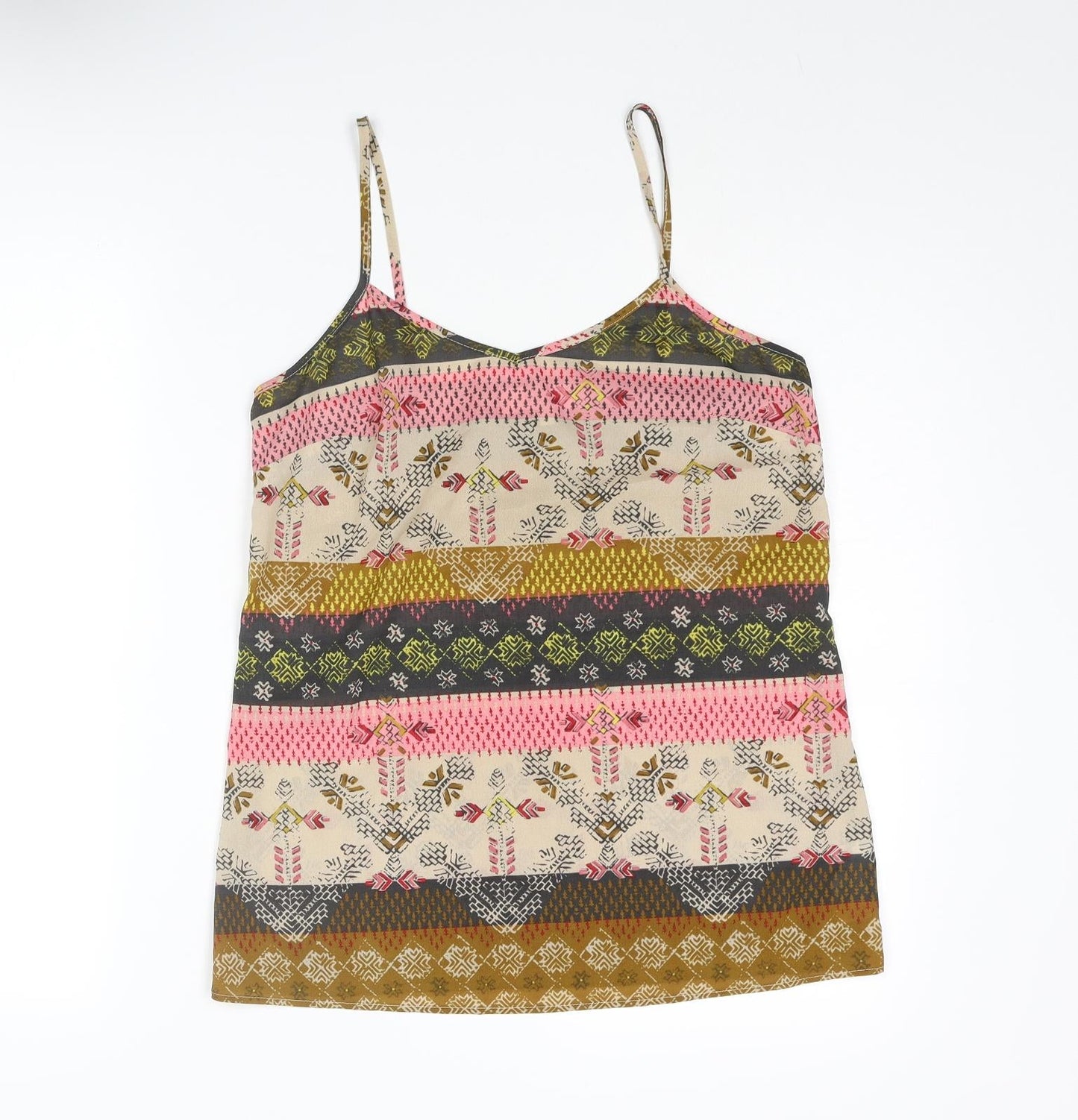 NEXT Womens Multicoloured Geometric Polyester Camisole Blouse Size 8 Sweetheart