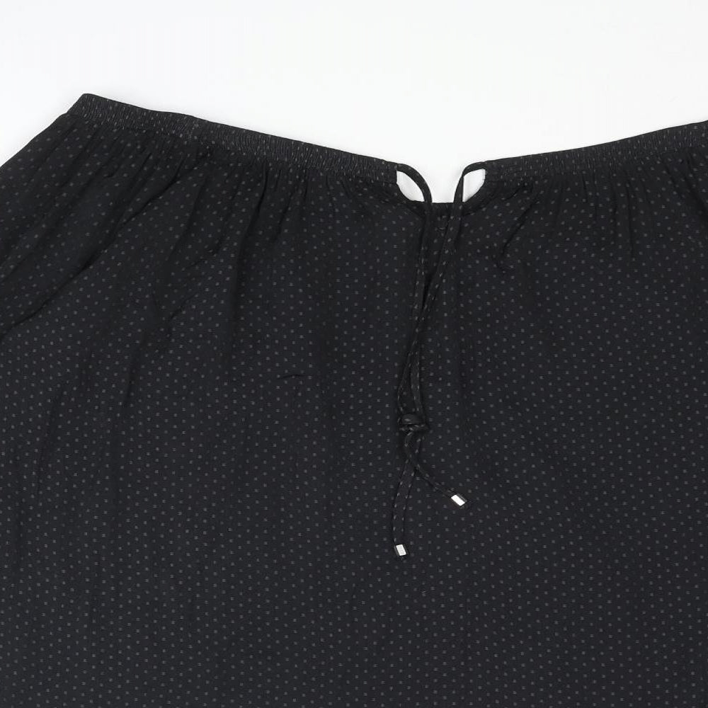 NEXT Womens Black Polka Dot Polyester Basic Blouse Size 10 Off the Shoulder