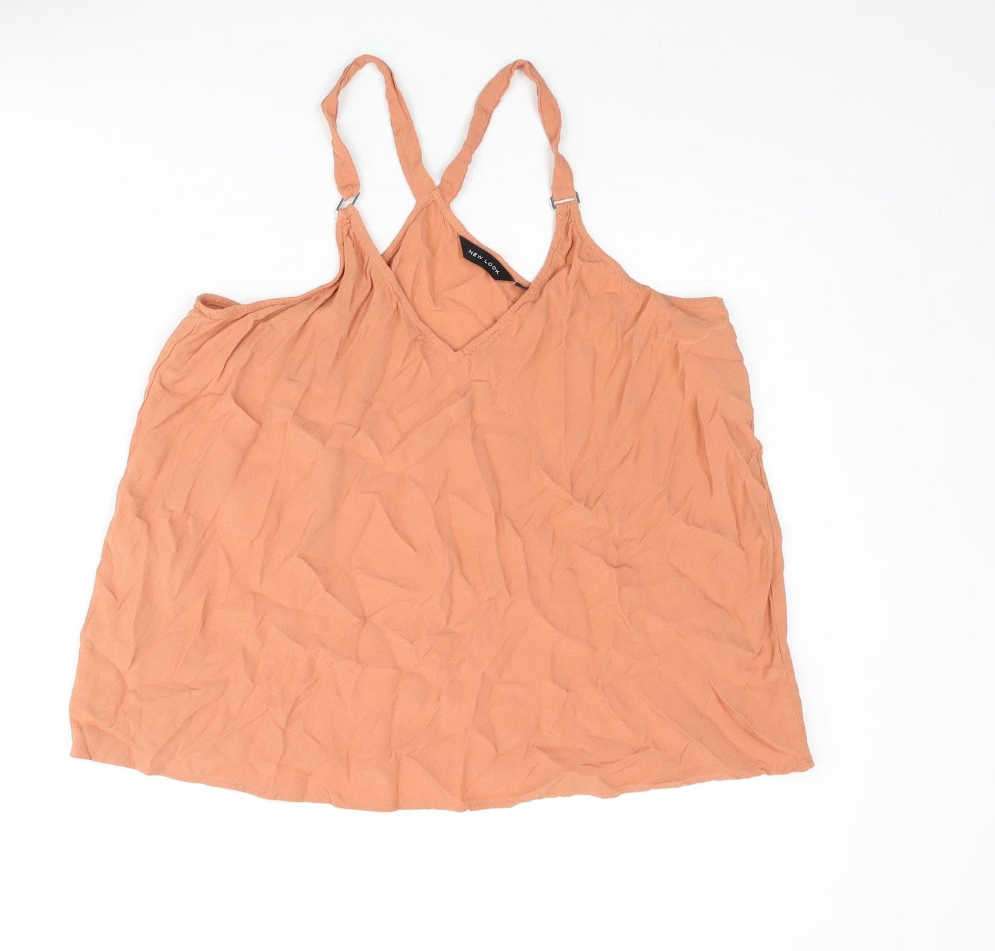 New Look Womens Pink Viscose Camisole Blouse Size 16 V-Neck