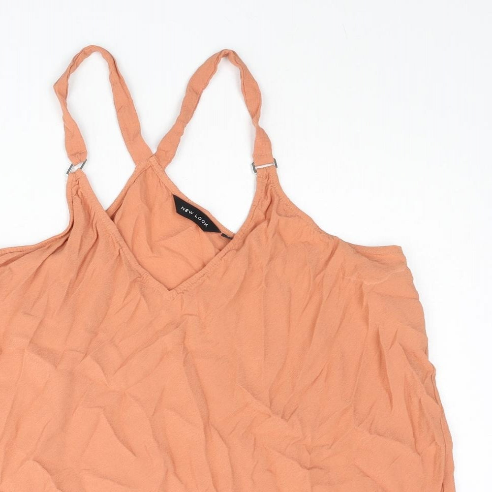 New Look Womens Pink Viscose Camisole Blouse Size 16 V-Neck