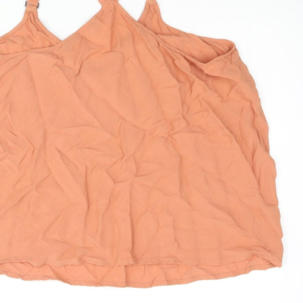 New Look Womens Pink Viscose Camisole Blouse Size 16 V-Neck