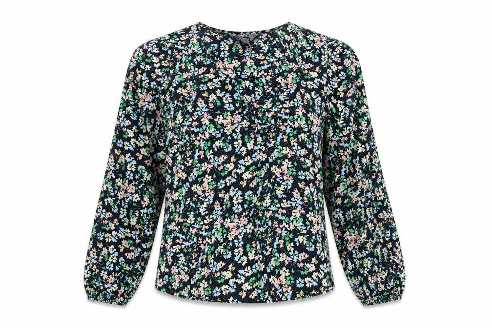 Marks and Spencer Womens Multicoloured Floral Polyester Basic Blouse Size 10 V-Neck - Button Detail