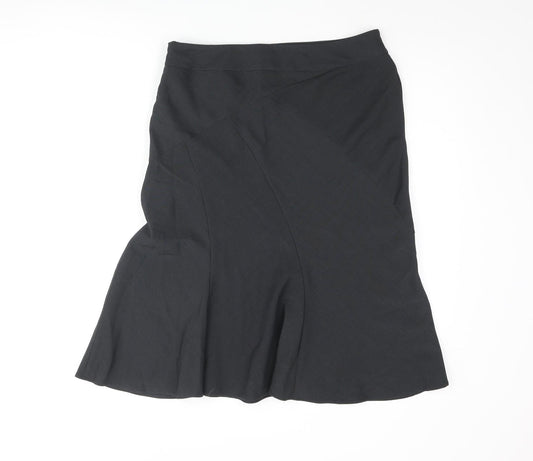 Marks and Womens Grey Polyester Trumpet Skirt Size 12 Zip