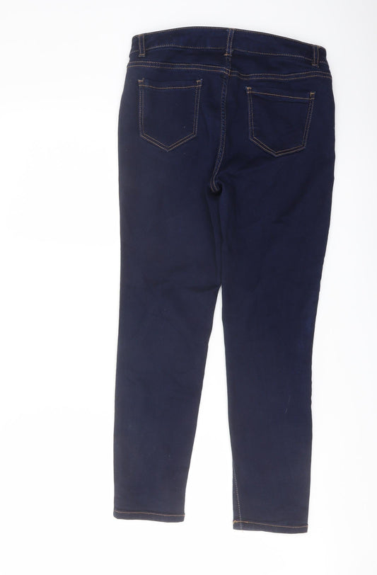 Blue Spice Womens Blue Cotton Straight Jeans Size 26 in L24 in Regular Button