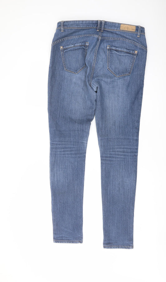 Indigo Womens Blue Cotton Skinny Jeans Size 12 L30 in Regular Button