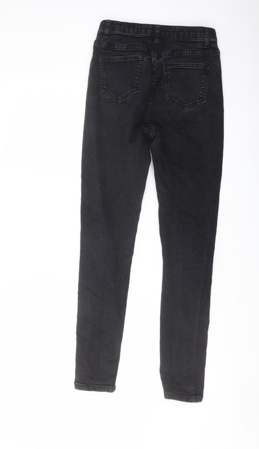 Boohoo Womens Black Cotton Jegging Jeans Size 6 L28 in Regular Button