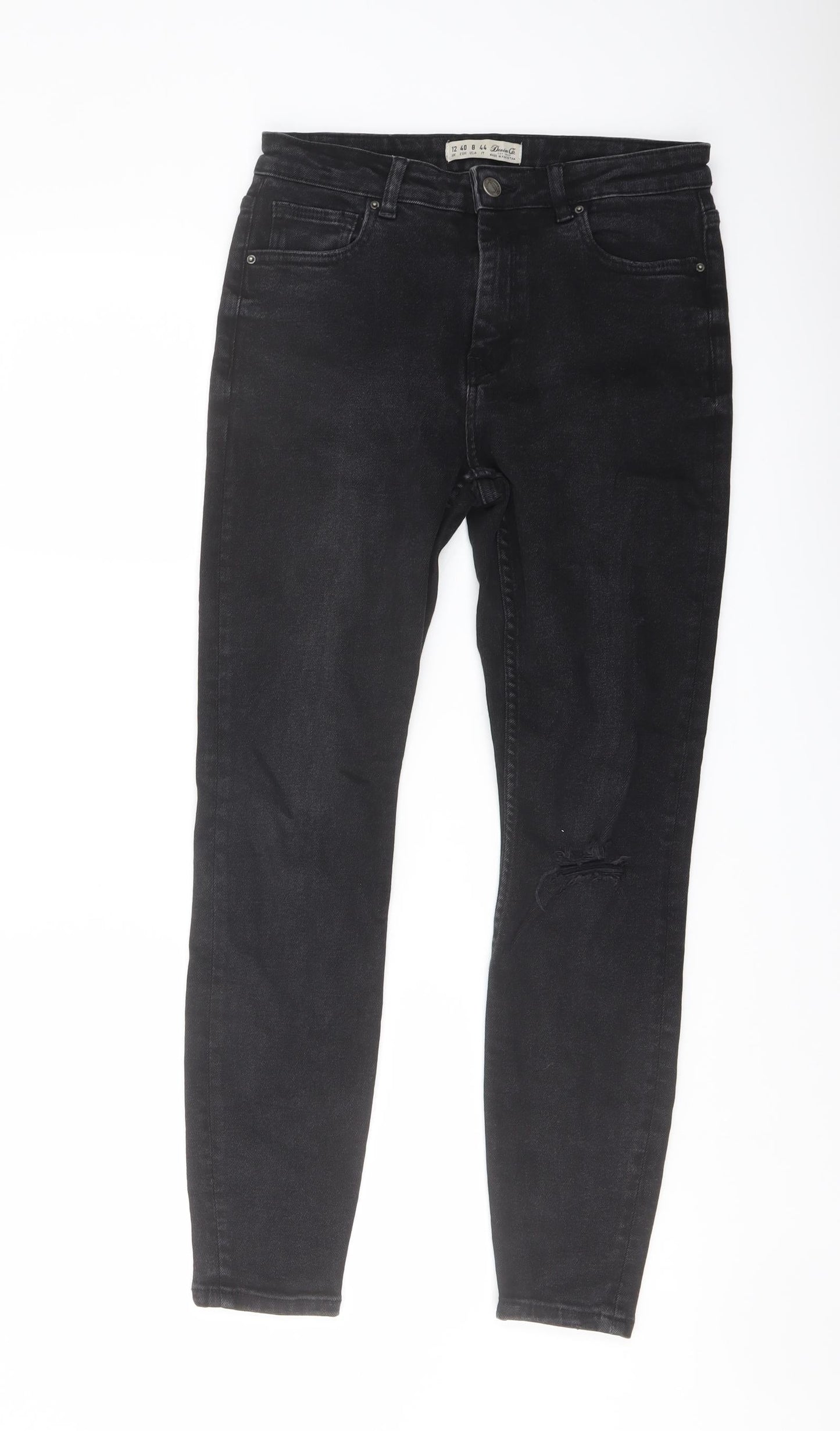 Denim & Co. Womens Black Cotton Skinny Jeans Size 12 L27 in Regular Button