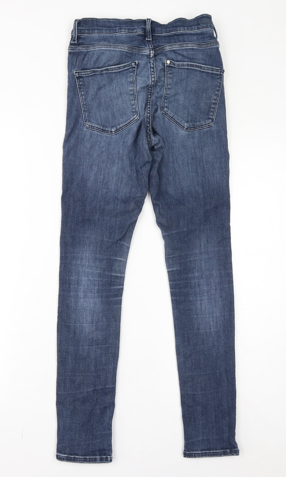 H&M Womens Blue Cotton Skinny Jeans Size 26 L28 in Regular Zip