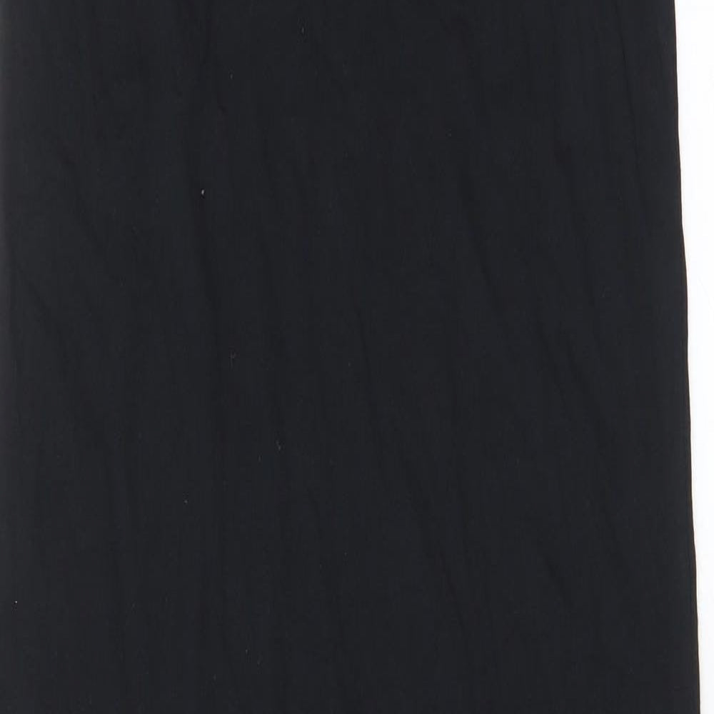Marks and Spencer Womens Black Cotton Tank Dress Size 6 Crew Neck Pullover