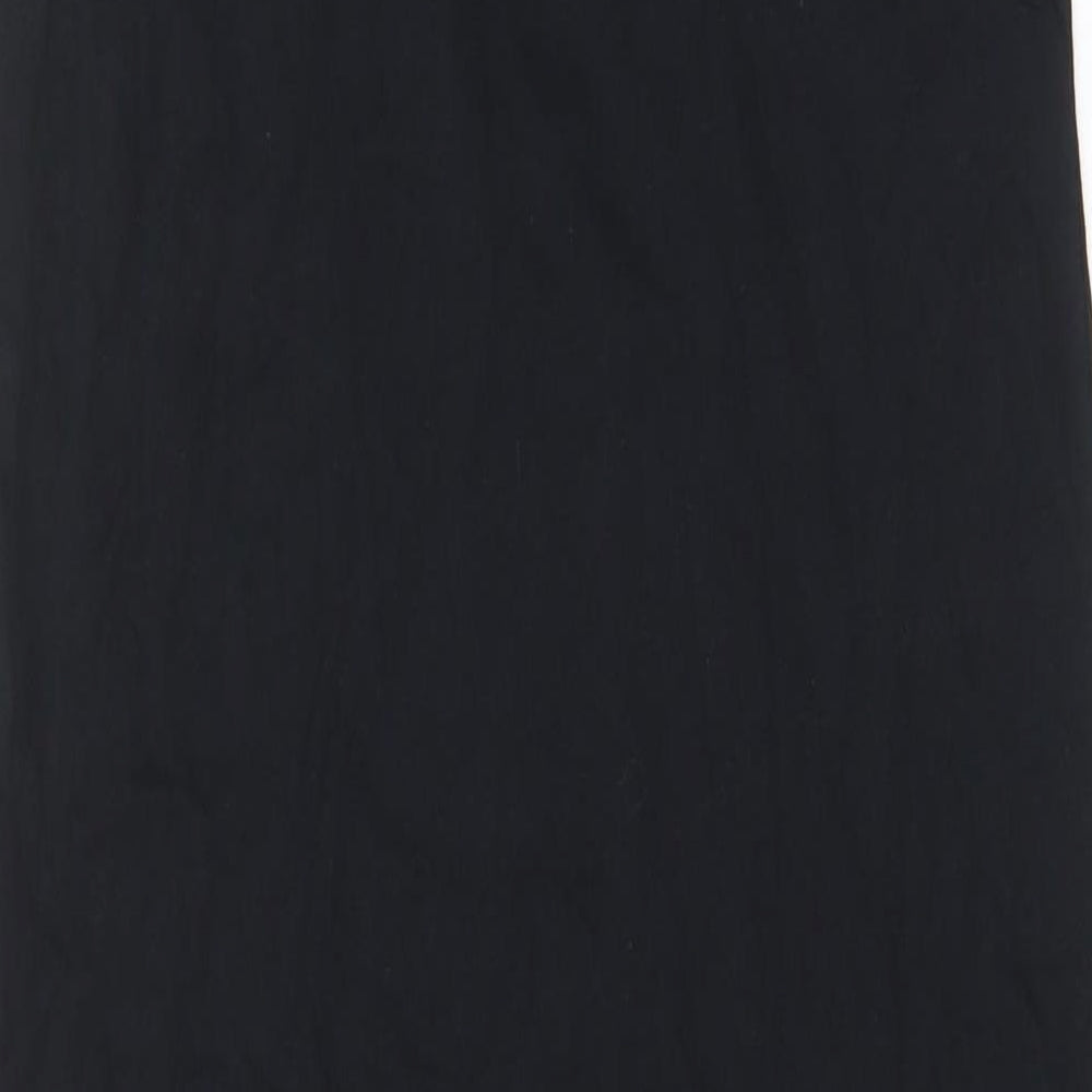 Marks and Spencer Womens Black Cotton Tank Dress Size 6 Crew Neck Pullover