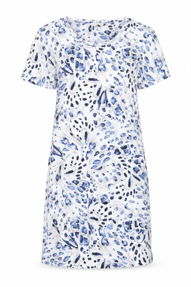 Marks and Spencer Womens Blue Geometric Cotton Top Dress Size XS
