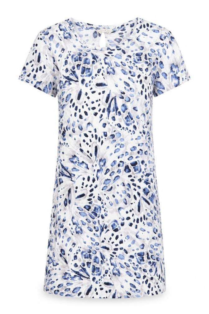 Marks and Spencer Womens Blue Animal Print Cotton Top Dress Size XS