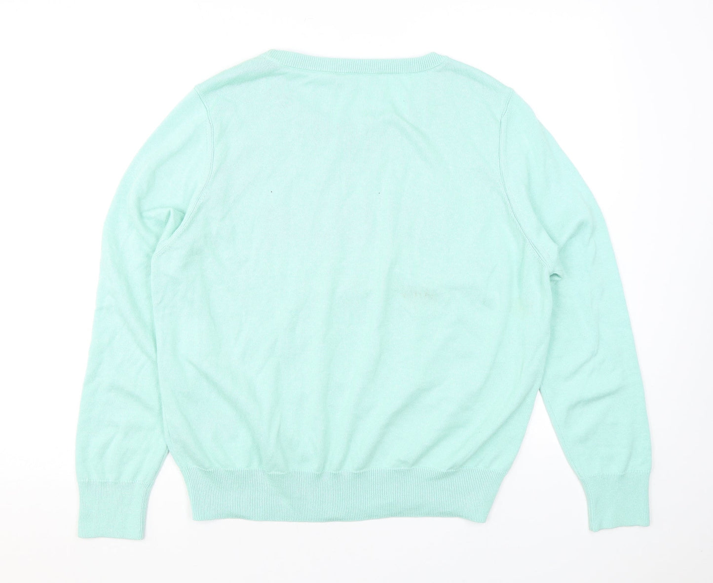 Red Herring Womens Green Round Neck Acrylic Pullover Jumper Size 18 - Dreamer