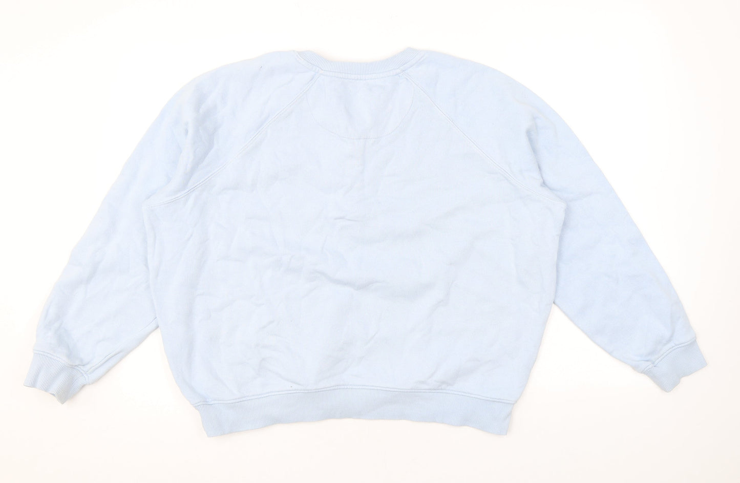 Crew Clothing Womens Blue Cotton Pullover Sweatshirt Size 12 Button