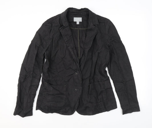 Pure Womens Grey Jacket Blazer Size 12 Button