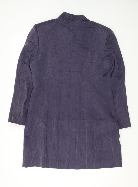 Platinum Womens Purple Overcoat Coat Size 14 Button