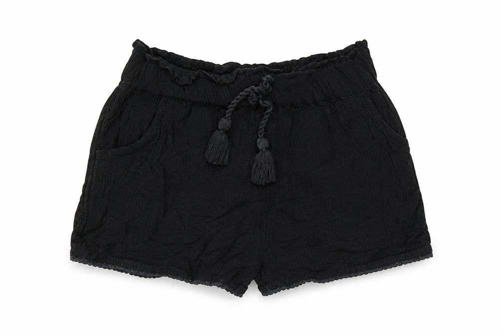 NEXT Girls Black Vinyl Bermuda Shorts Size 8 Years Regular