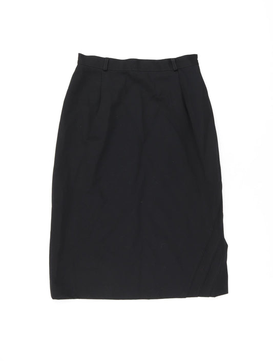 Enko Peruti Womens Black Wool Straight & Pencil Skirt Size 10 Zip