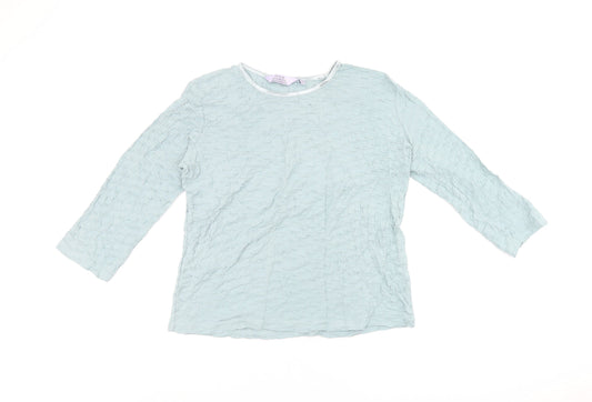 EWM Womens Blue Cotton Basic T-Shirt Size 14 Round Neck - Size 14-16