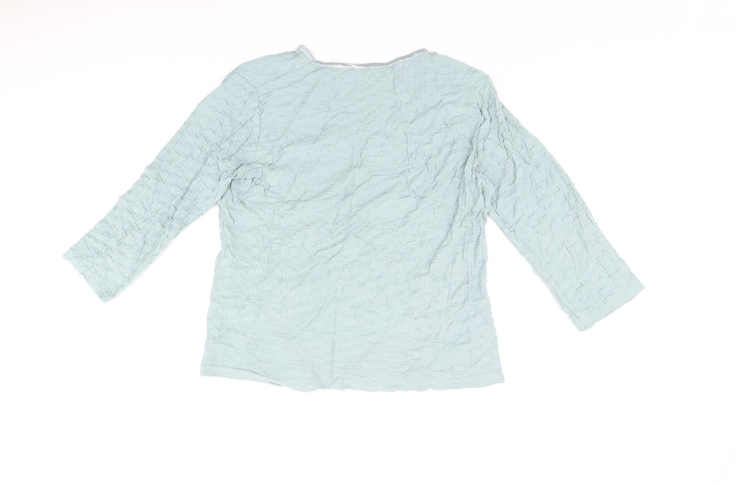 EWM Womens Blue Cotton Basic T-Shirt Size 14 Round Neck - Size 14-16