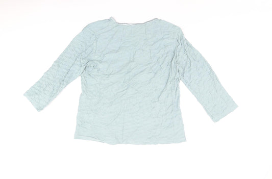 EWM Womens Blue Cotton Basic T-Shirt Size 14 Round Neck - Size 14-16