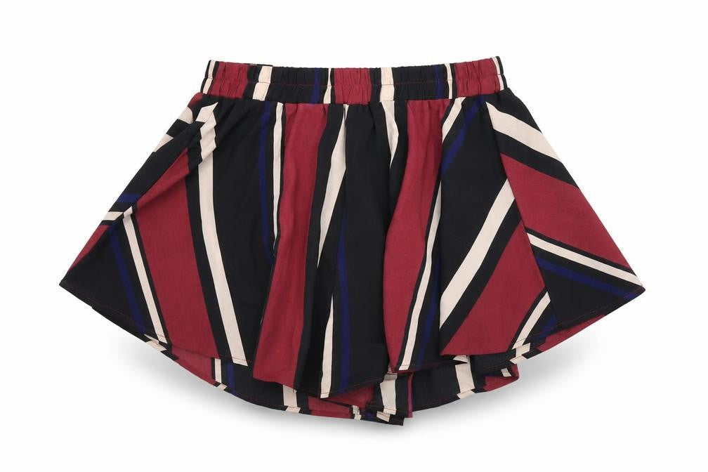 PRETTYLITTLETHING Womens Black Striped Polyester Skort Skirt Size 10