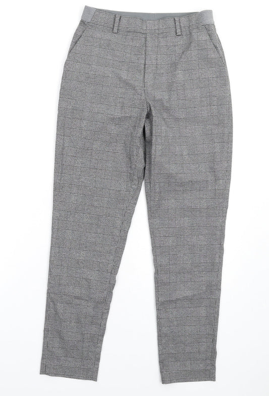 Uniqlo Womens Grey Plaid Polyester Dress Pants Trousers Size XS L28 in Regular