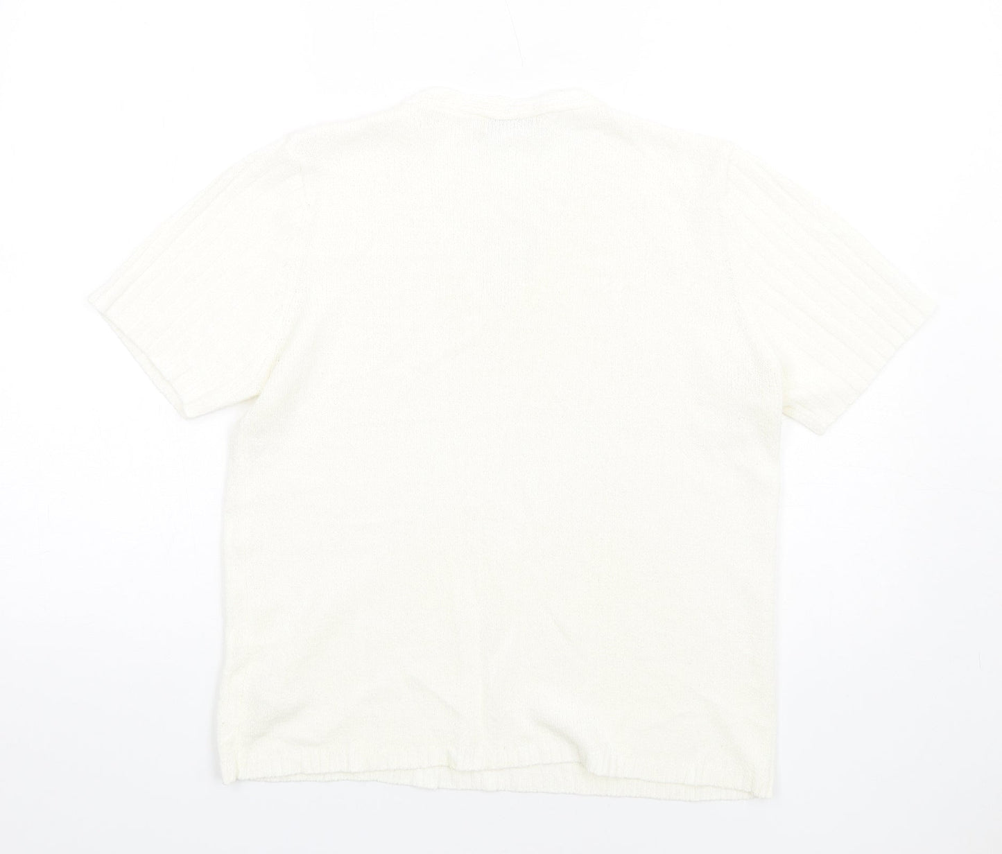 Berkertex Womens Ivory V-Neck Acrylic Pullover Jumper Size 14