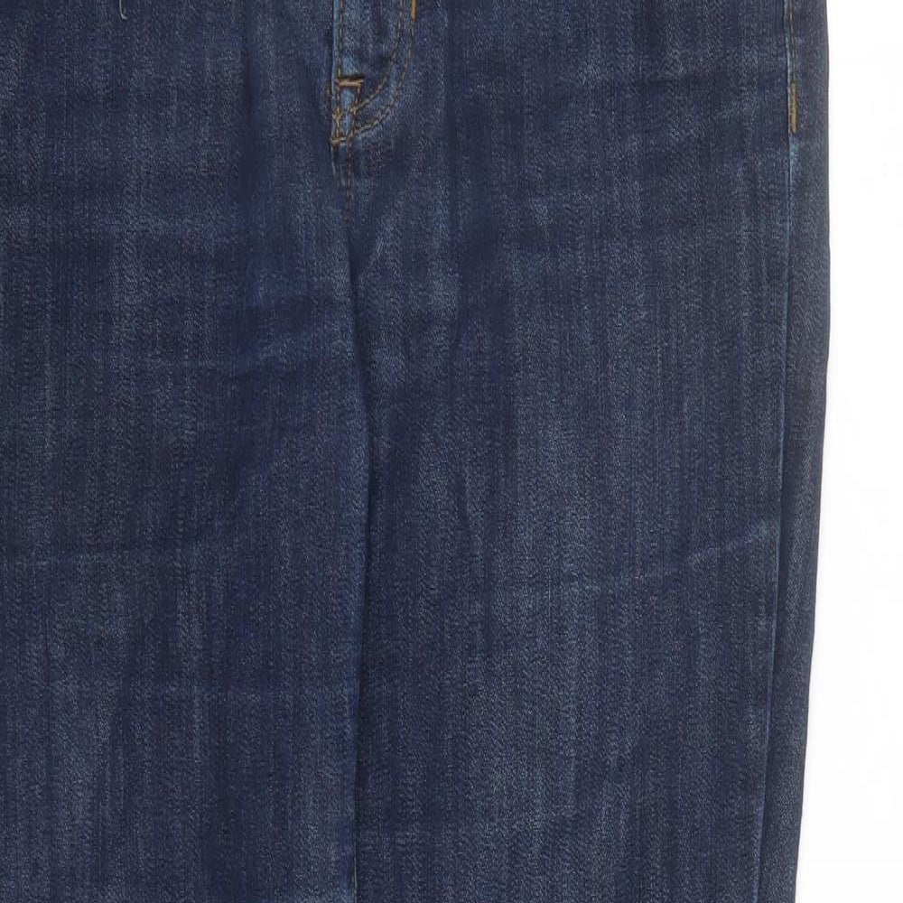 Gap Womens Blue Cotton Straight Jeans Size 14 L26 in Regular Zip