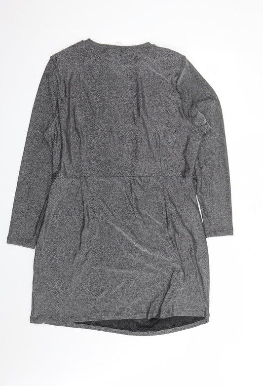 Marks and Spencer Womens Silver Polyamide A-Line Size 20 Round Neck Pullover